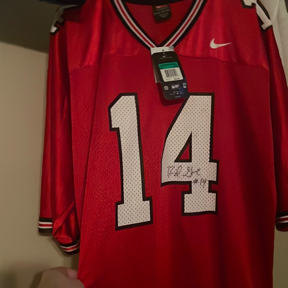 Signed #14 David Greene Georgia Bulldogs jersey
